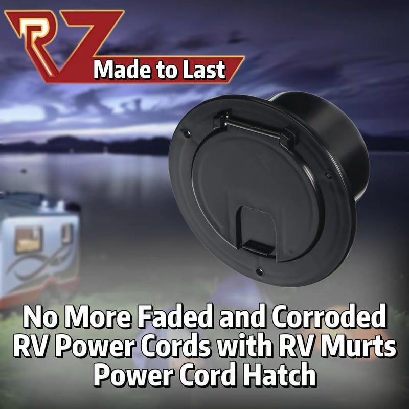 RV MURTS 5 Inch Electric Cable Hatch for 30 and 50 Amp Cords, RV Power Cord Cable Hatch Cover Easy Install, UV-Stabilized Round RV Parts Compatible with Coleman Jayco Pop-Up Camper Cargo Travel. - Image 5